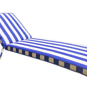 Blue & White Thick Outdoor Lounger Cushion
