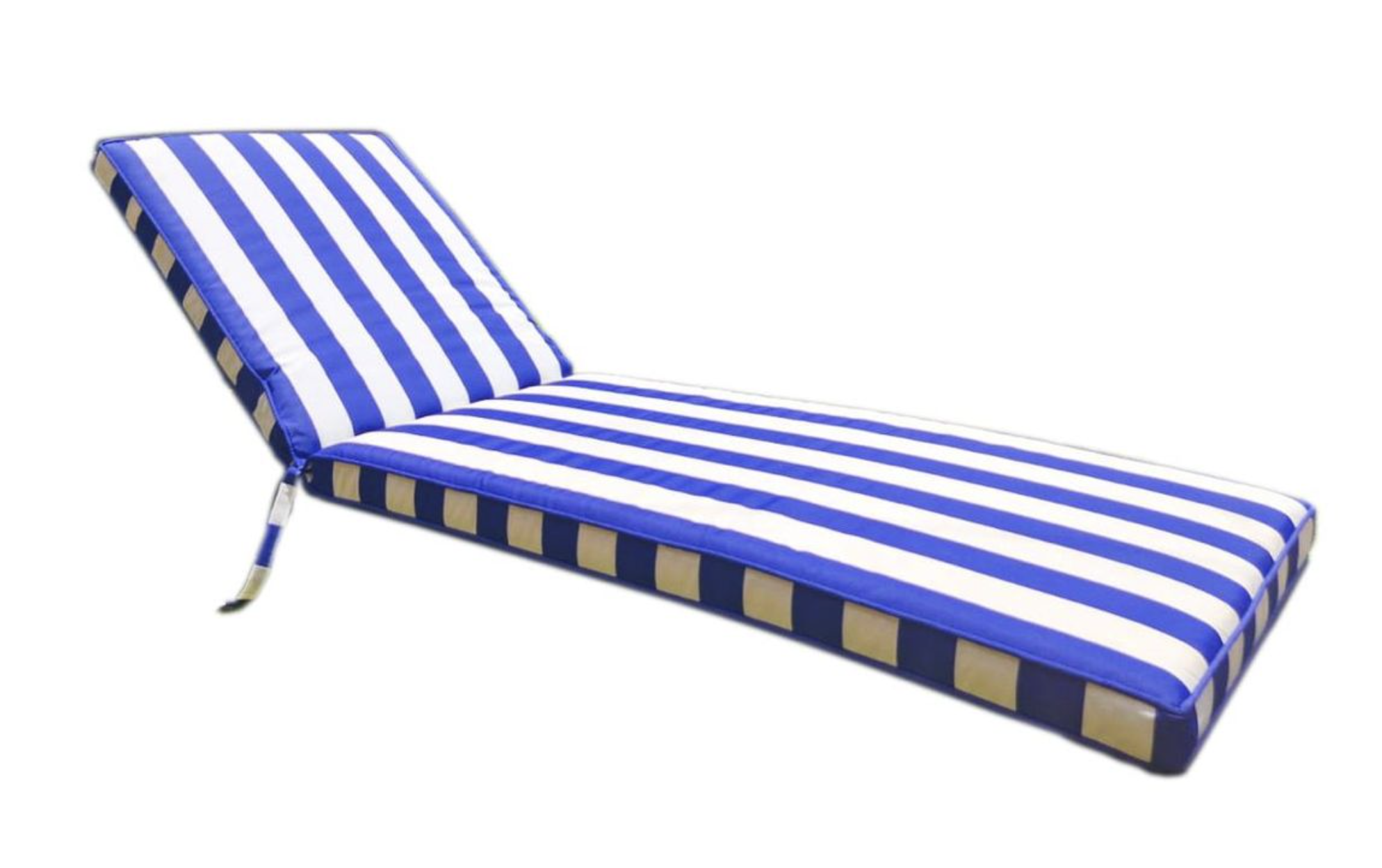 Blue & White Thick Outdoor Lounger Cushion