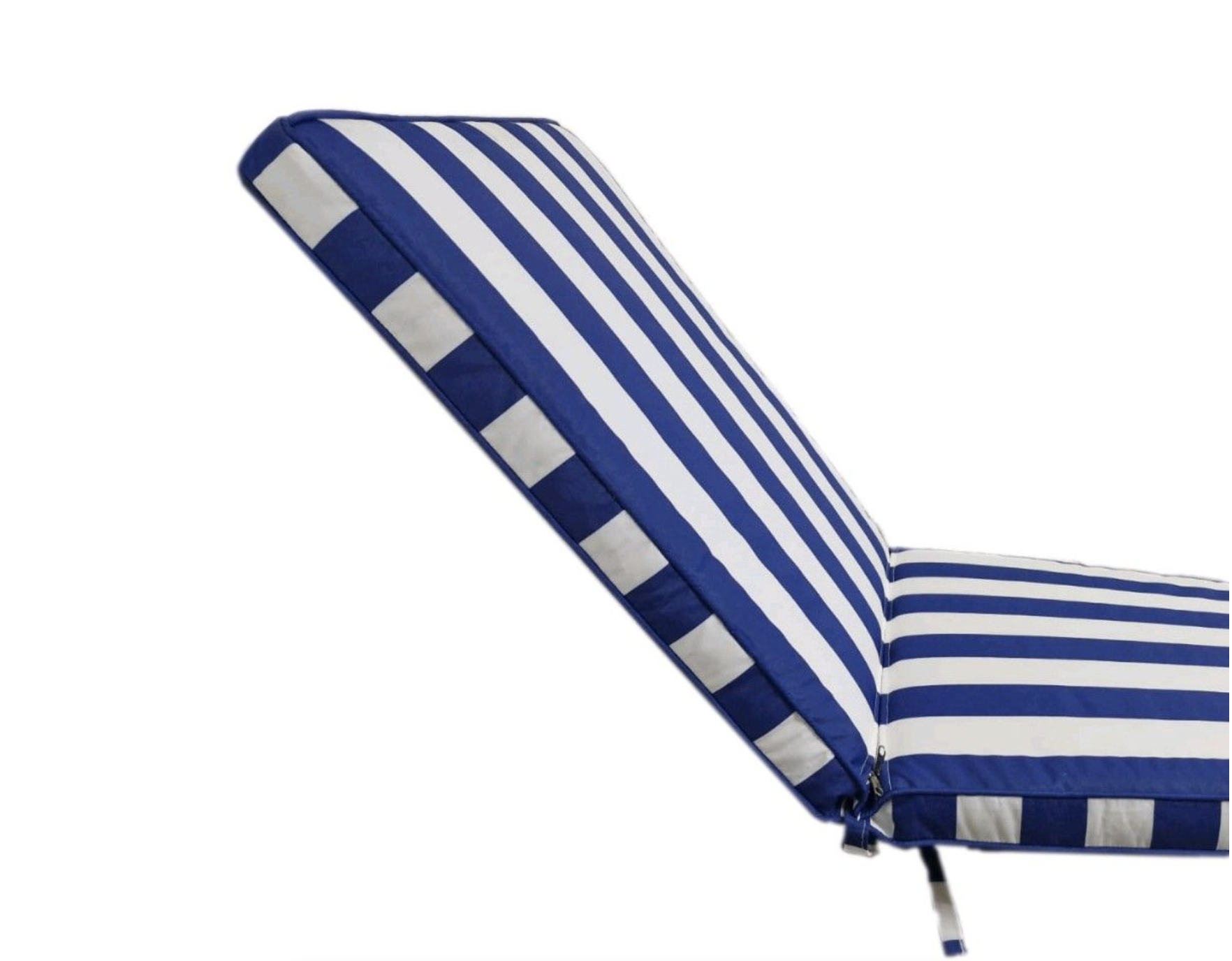 Blue & White Thick Outdoor Lounger Cushion - Image 2