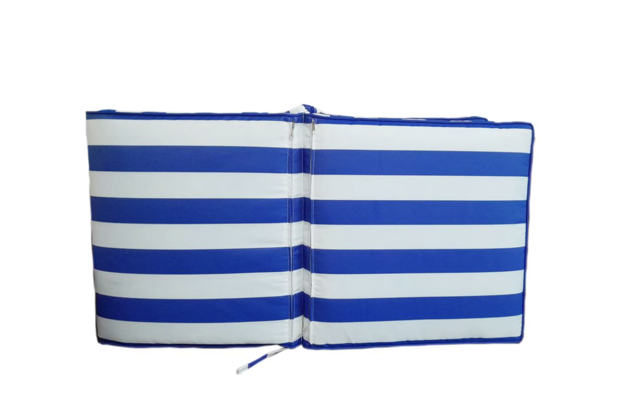 Blue & White Thick Outdoor Lounger Cushion - Image 4
