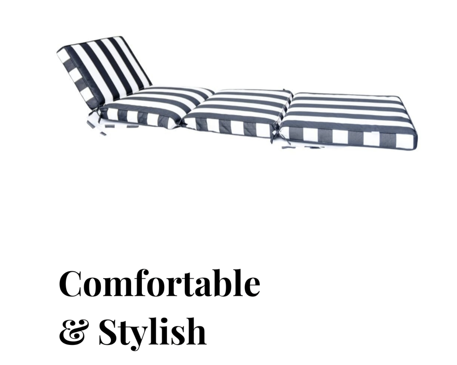 Striped Waterproof Lounger Cushion - Image 5