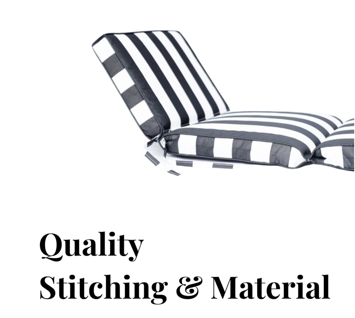 Striped Waterproof Lounger Cushion - Image 4
