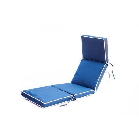 Blue (Navy) Canvas Patio Flexible Bench/Lounger Cushion